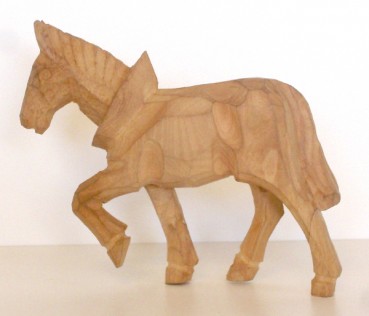 Pferd 13cm, geschnitzt, natur