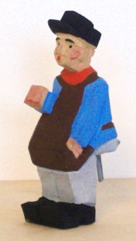 Kutscher 9cm, geschnitzt, bemalt