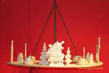 Runder Adventsleuchter-Nikolaus & Schneemann