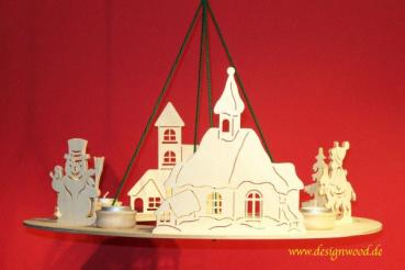 Runder Adventsleuchter-Dorfkirche