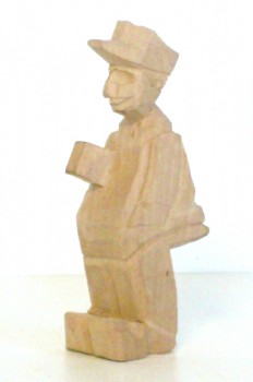 Kutscher 9cm, geschnitzt, natur