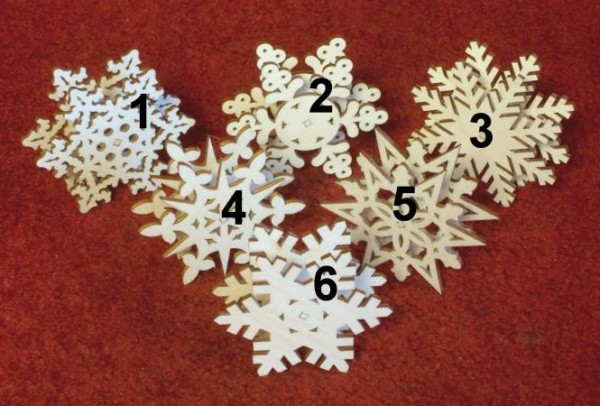 6er Set Holzaufstecksterne V1