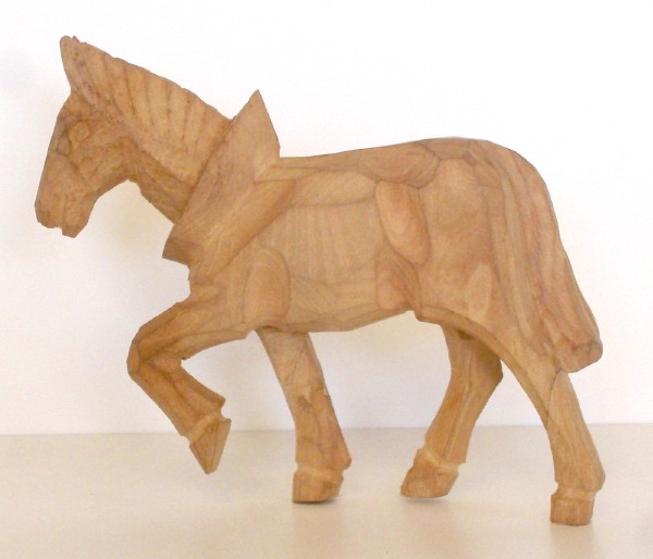 Pferd 13cm, geschnitzt, natur