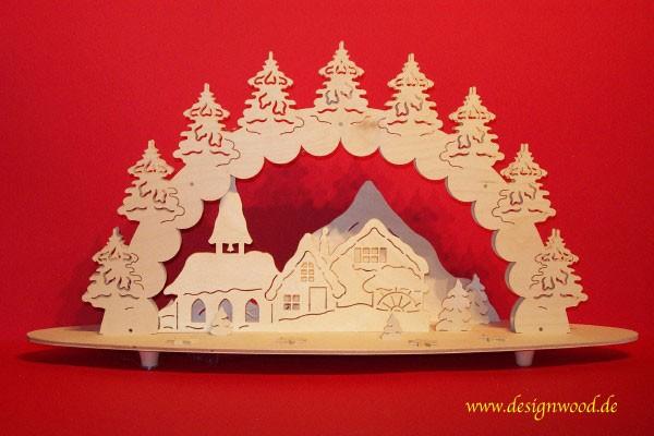 Bausatz-3D-Dorf mit Mühle 59x30cm