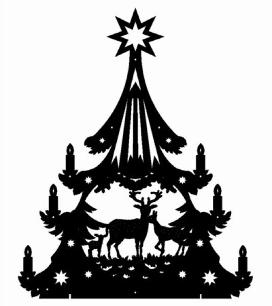 Lichterbaum Rehe im Wald 1 40x53cm