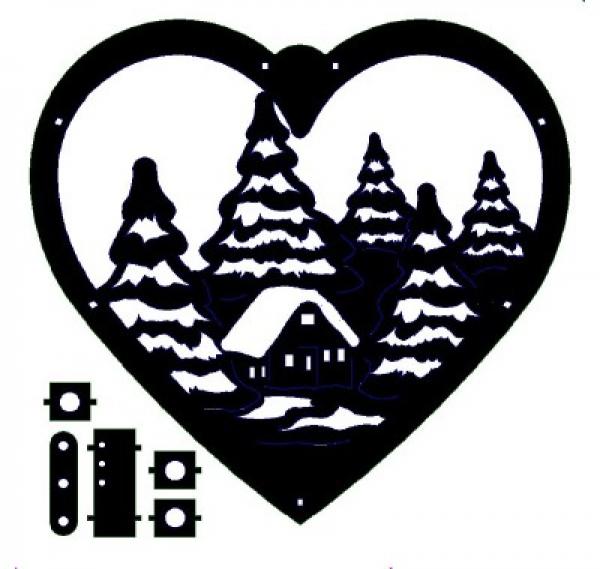 Weihnachtsherz-Bergdorf