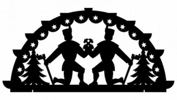 Riesenschwibbogen-Bergmänner knieend