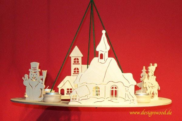 Runder Adventsleuchter-Dorfkirche