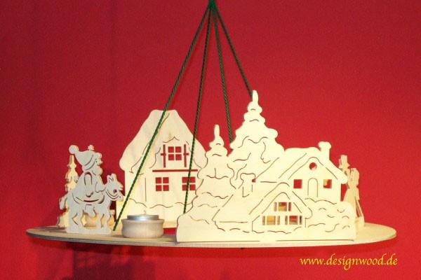 Bausatz-Runder Adventsleuchter-Winterdorf