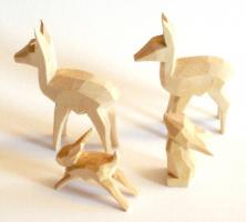 Waldtiergruppe 5.5cm. 4-teilig, natur